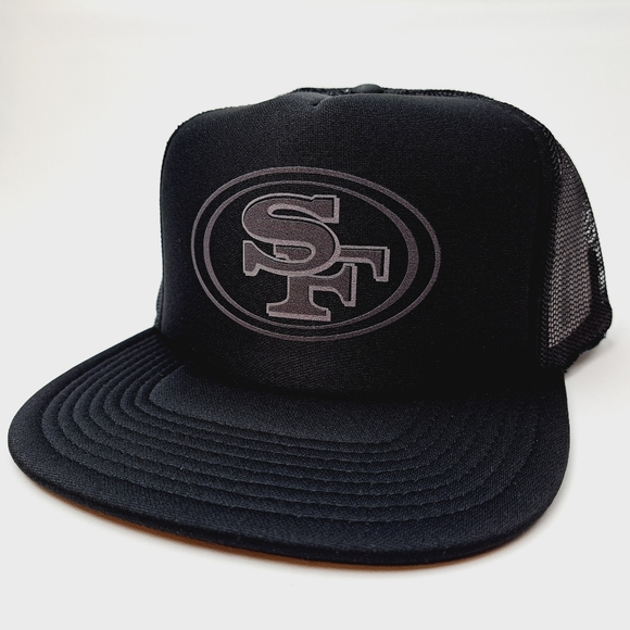 San Francisco 49ers Foam Trucker Mesh Snapback Cap Hat Black New - Picture 2 of 5